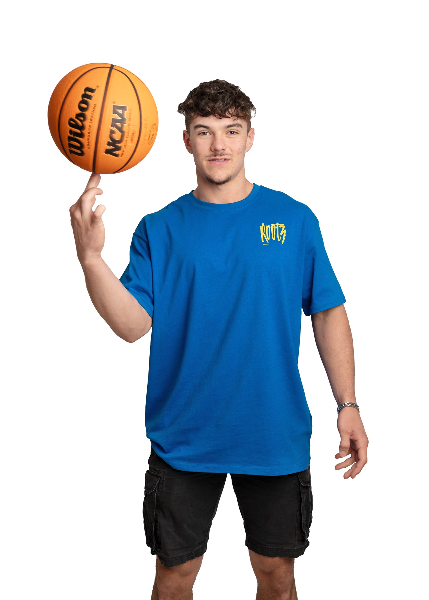 Bright Blue With Lemon Print Tee