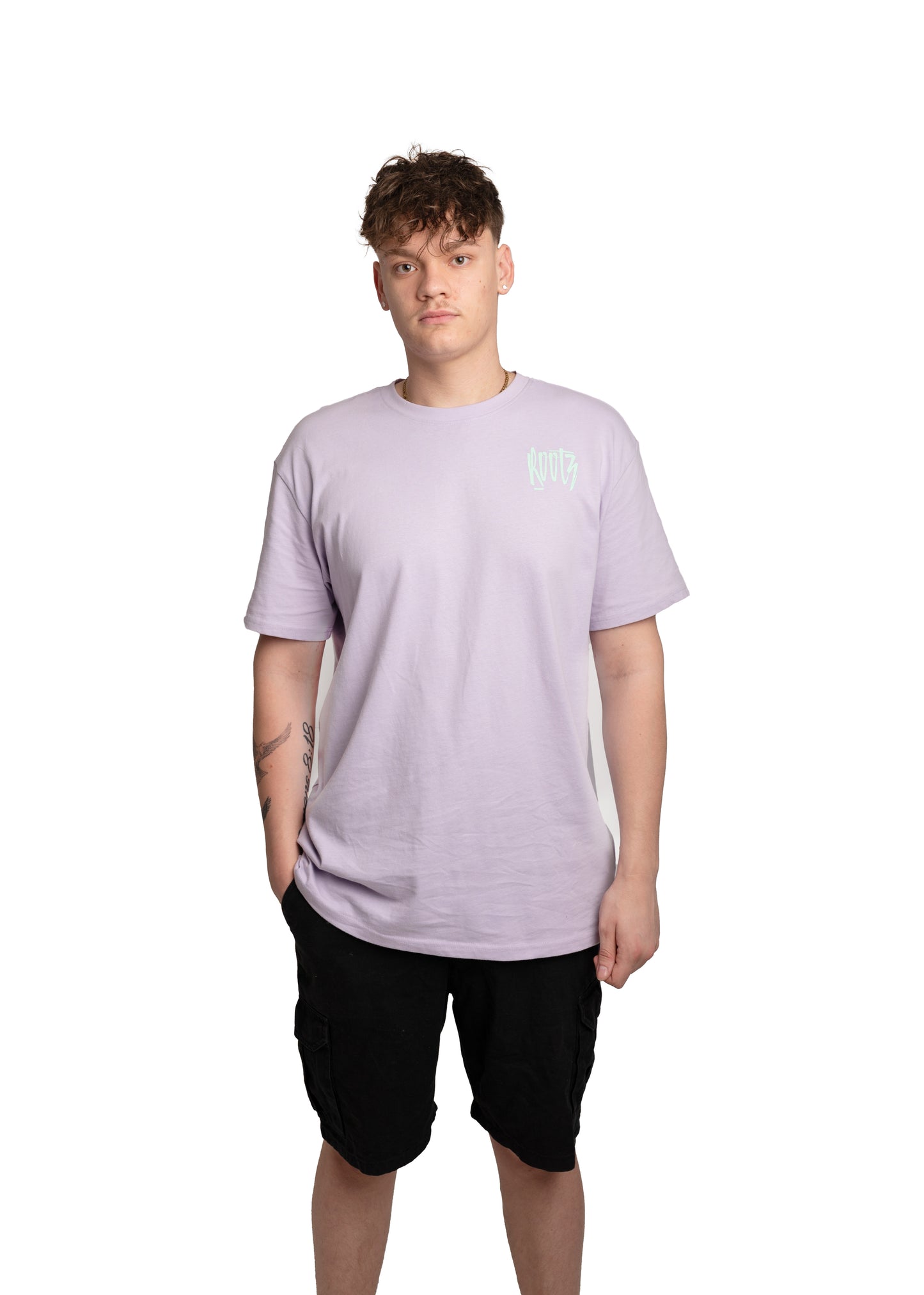 Lilac With Light Green Print Tee