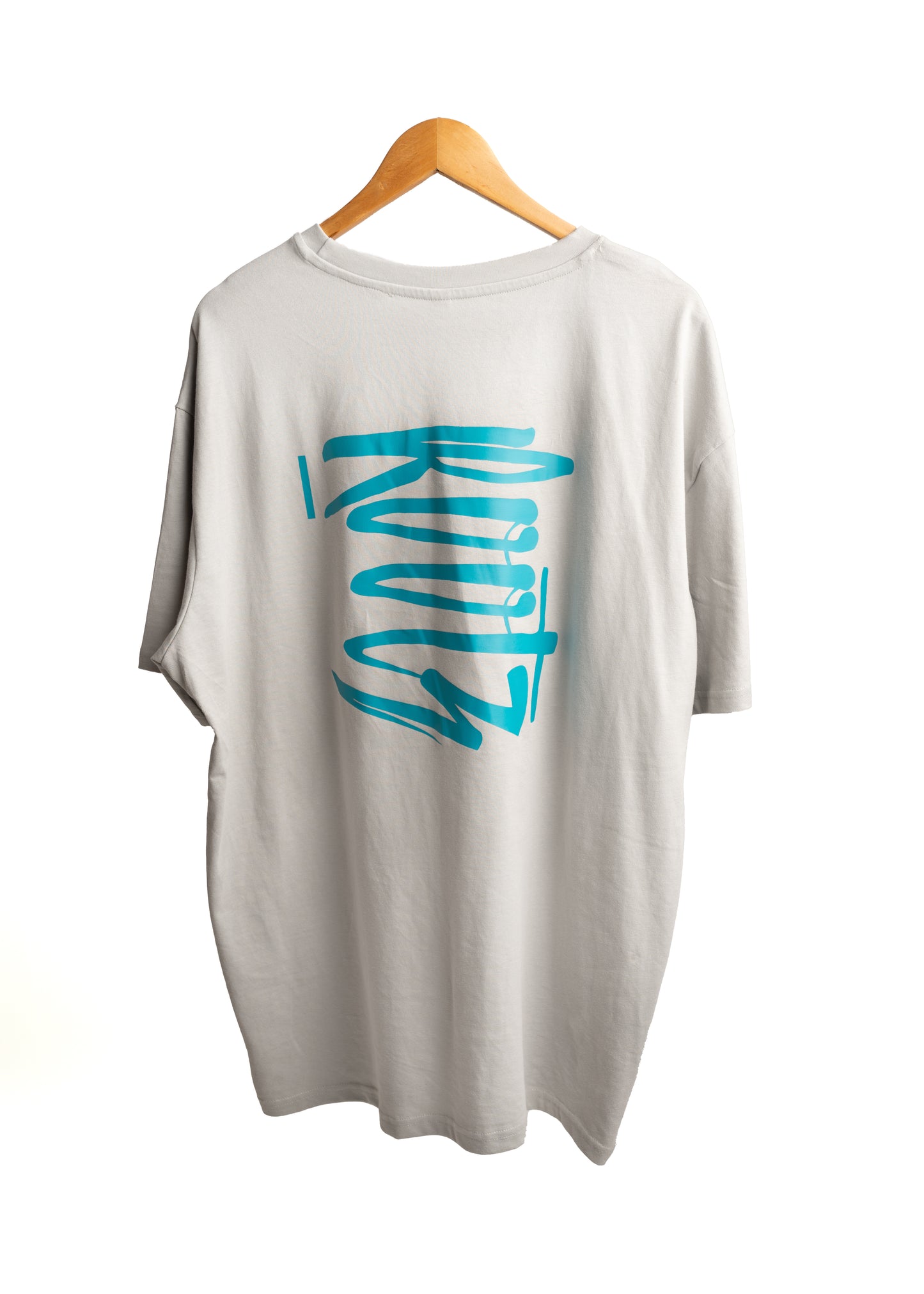 Light Grey With Blue Teal Print